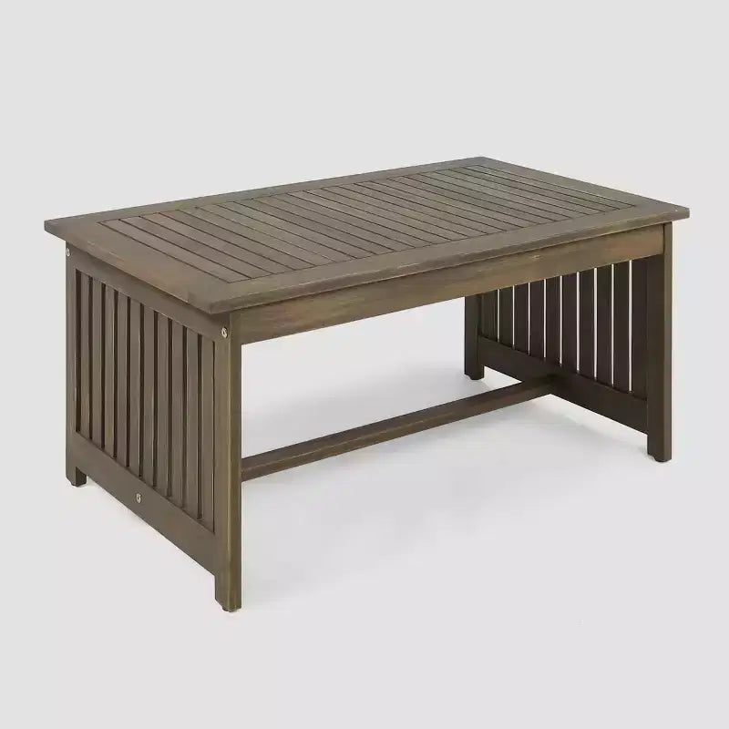 Carolina 4-delige acaciahouten loungeset – grijs – Christopher Knight Home: zitmeubelen voor buiten met kussens en salontafel