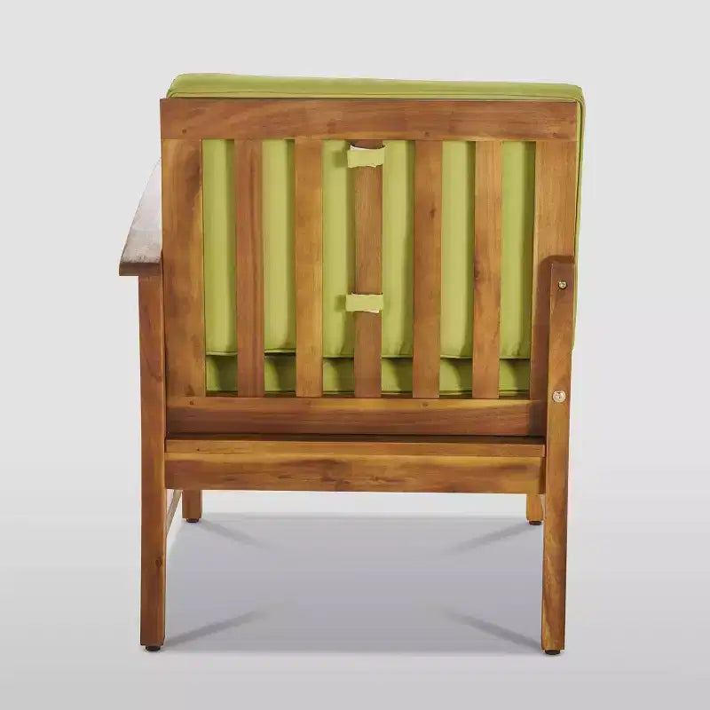 10pc Perla 10pc Acacia Wood Patio Seating Set - Teak/Green - Christopher Knight Home