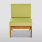 10pc Perla 10pc Acacia Wood Patio Seating Set - Teak/Green - Christopher Knight Home