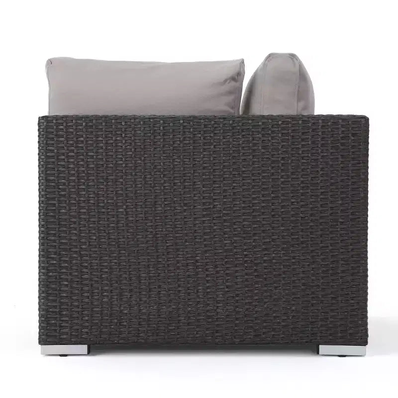 Christopher Knight Home Santa Rosa 5-delige loungeset van riet voor buiten, V-vormig, grijs/lichtgrijs
