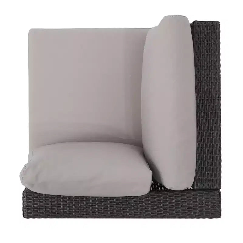 Christopher Knight Home Santa Rosa 5-delige loungeset van riet voor buiten, V-vormig, grijs/lichtgrijs