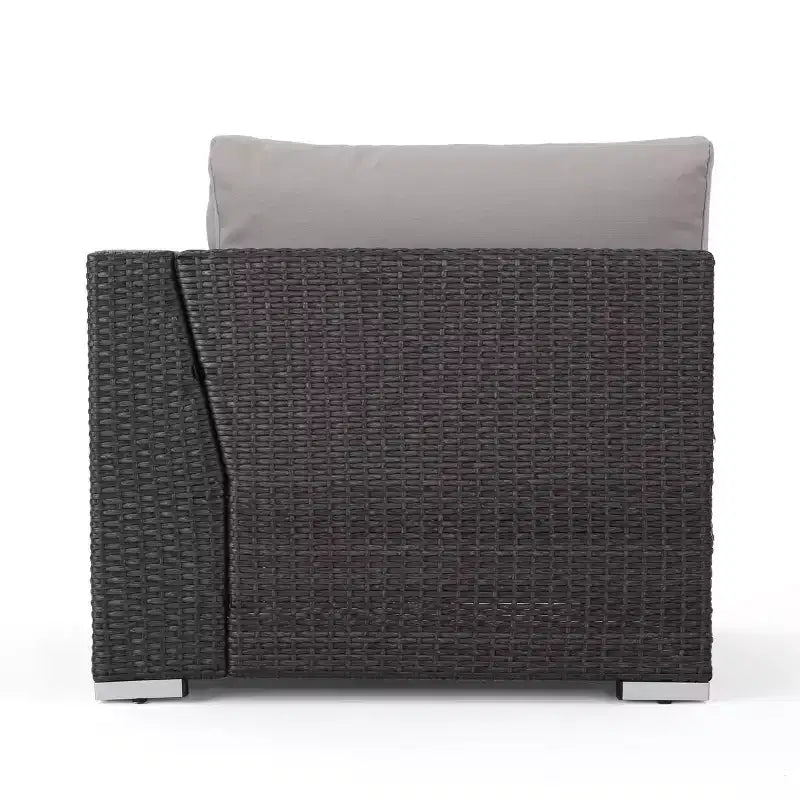 Christopher Knight Home Santa Rosa 5-delige loungeset van riet voor buiten, V-vormig, grijs/lichtgrijs