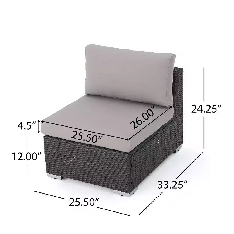 Christopher Knight Home Santa Rosa 5-delige loungeset van riet voor buiten, V-vormig, grijs/lichtgrijs