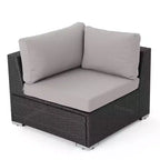 Christopher Knight Home Santa Rosa 5-delige loungeset van riet voor buiten, V-vormig, grijs/lichtgrijs