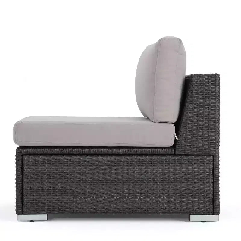 Christopher Knight Home Santa Rosa 5-delige loungeset van riet voor buiten, V-vormig, grijs/lichtgrijs