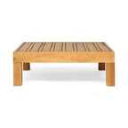 2pk Oana Outdoor Acacia Wood Right Arm Loveseat & Coffee Table with Cushion Teak/Blue - Christopher Knight Home