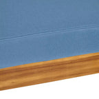 2pk Oana Outdoor Acacia Wood Right Arm Loveseat & Coffee Table with Cushion Teak/Blue - Christopher Knight Home