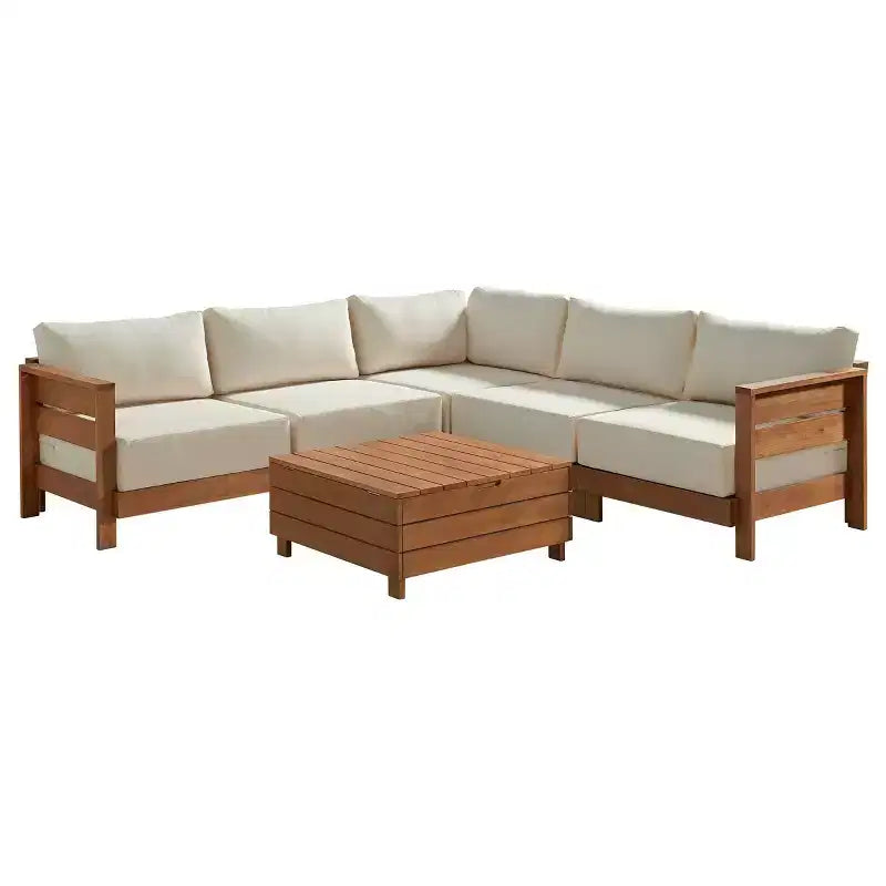 Alaterre Furniture 2-delige weerbestendige tuinmeubelset voor buiten, Barton, met loungebank en lift-top