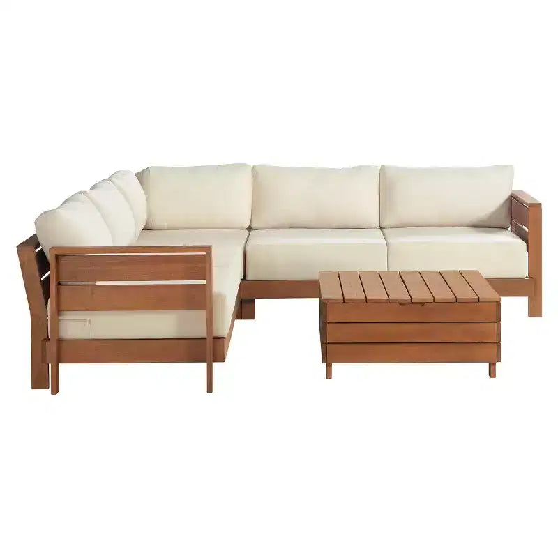 Alaterre Furniture 2-delige weerbestendige tuinmeubelset voor buiten, Barton, met loungebank en lift-top