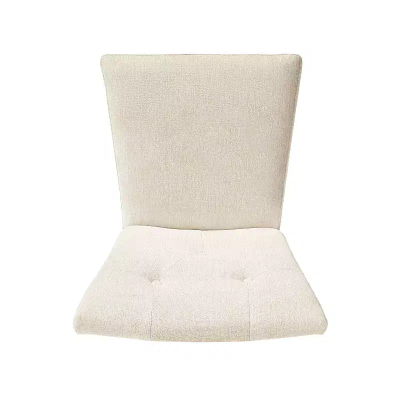 Upholstered Dining Chair Set of 2, Cream/Walnut