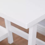 Contemporary Wood Writing Desk with Open Shelves, White