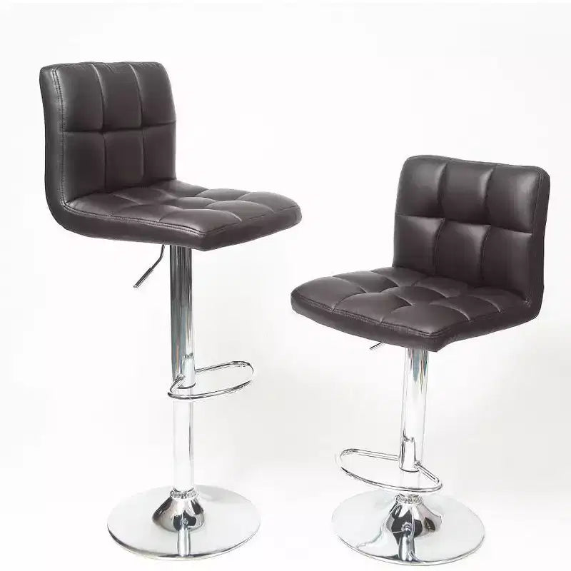 Swivel Adjustable Bar Stools, Brown, Set of 2