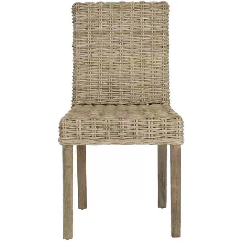 Armless Side Chair Set of 2 - Mango Wood & Rattan