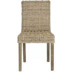 Armless Side Chair Set of 2 - Mango Wood & Rattan