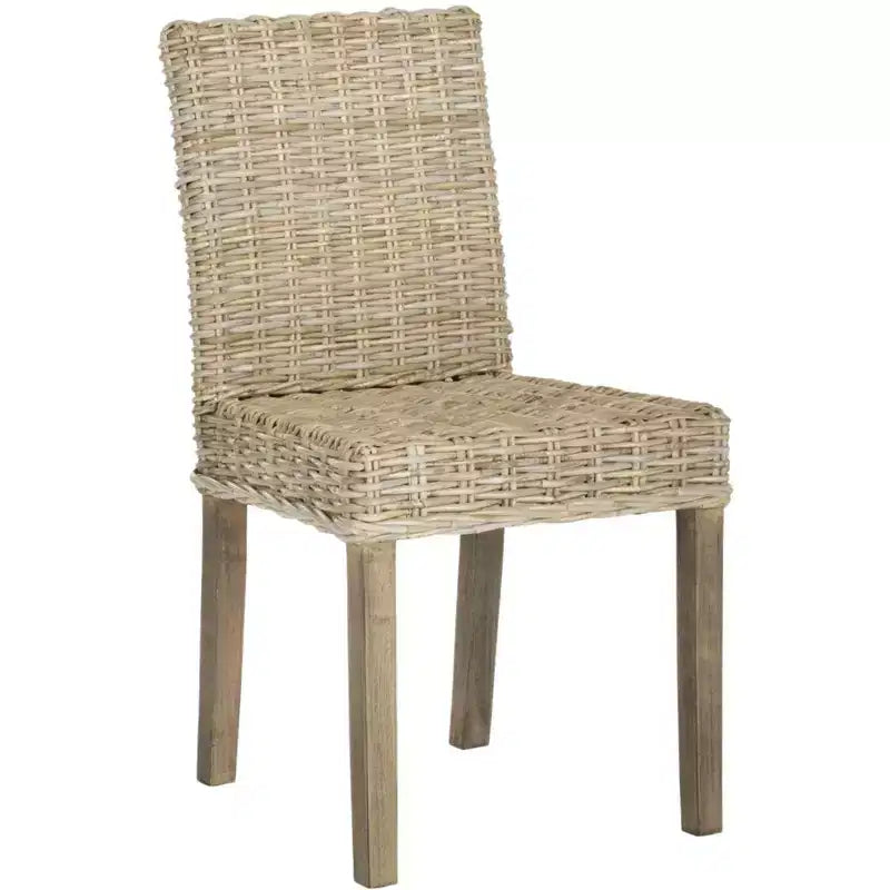 Armless Side Chair Set of 2 - Mango Wood & Rattan