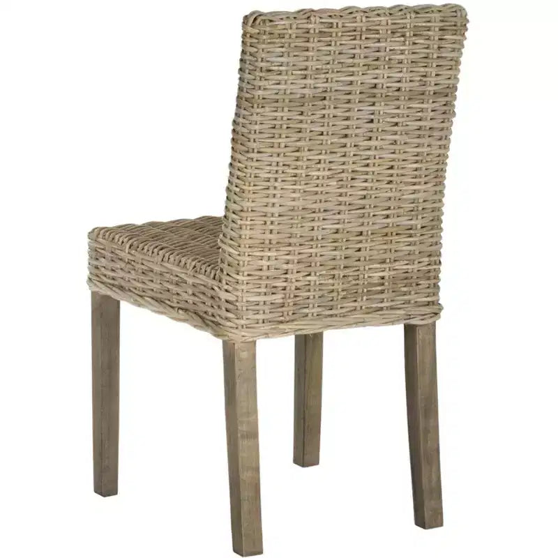 Armless Side Chair Set of 2 - Mango Wood & Rattan
