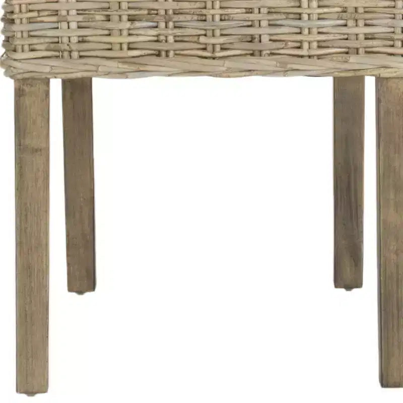 Armless Side Chair Set of 2 - Mango Wood & Rattan