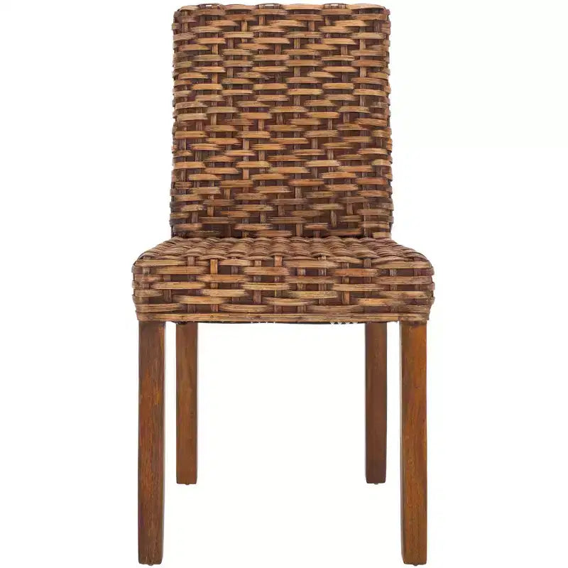 Armless Side Chair Set of 2 - Mango Wood & Rattan