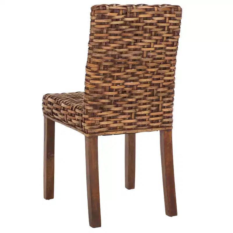 Armless Side Chair Set of 2 - Mango Wood & Rattan