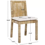 Cane Dining Chair with Cushion, Set of 2