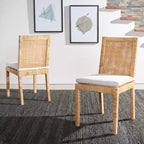 Cane Dining Chair with Cushion, Set of 2