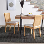 Cane Dining Chair with Cushion, Set of 2