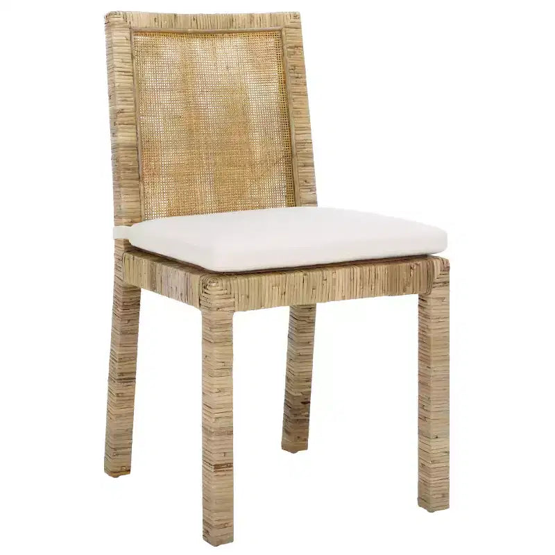 Cane Dining Chair with Cushion, Set of 2