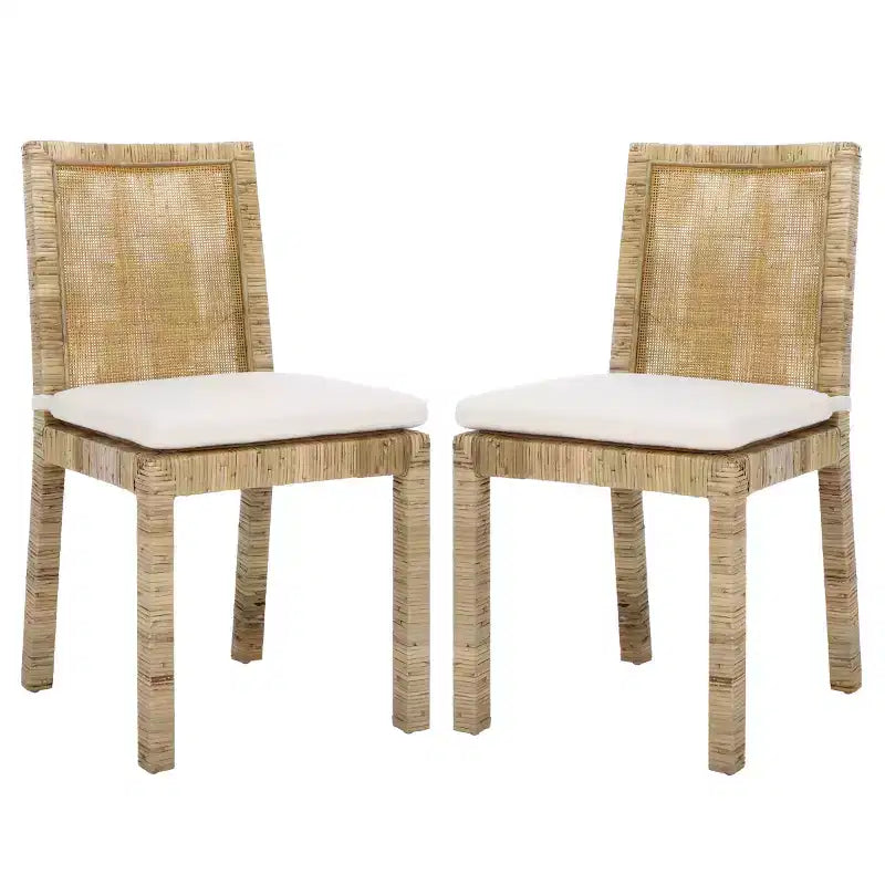 Tojo Cane Dining Chair W/ Cushion (Set of 2) - DCH6502 - Safavieh
