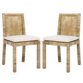 Tojo Cane Dining Chair W/ Cushion (Set of 2) - DCH6502 - Safavieh
