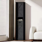 67 H Bathroom Storage Cabinet, Floor Cabinet with Drawer, Slim Freestanding Storage Organizer with Adjustable Shelves for Bathroom Living Room