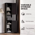 69 in. Tall Storage Cabinet with Drawer and Adjustable Shelves, Slim Freestanding Floor Cabinet