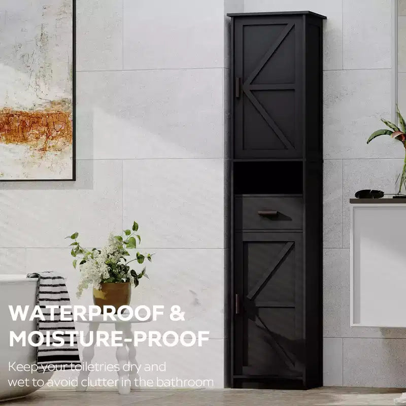 69 in. Tall Storage Cabinet with Drawer and Adjustable Shelves, Slim Freestanding Floor Cabinet