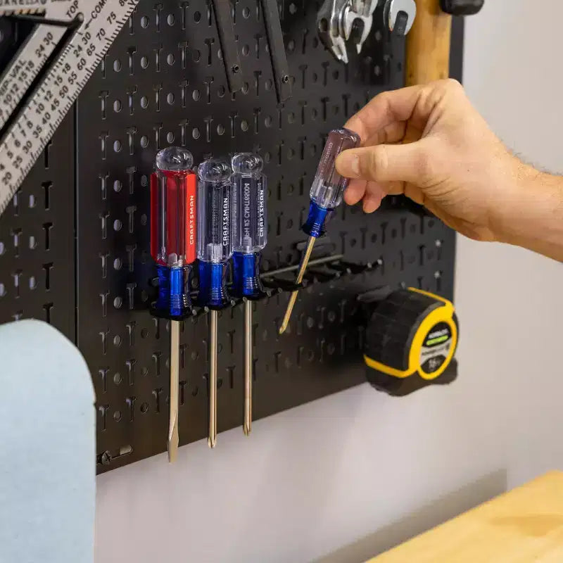 34 x 32 Steel Pegboard with 13 Attachments