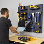 34 x 32 Steel Pegboard with 13 Attachments
