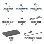 34 x 32 Steel Pegboard with 13 Attachments