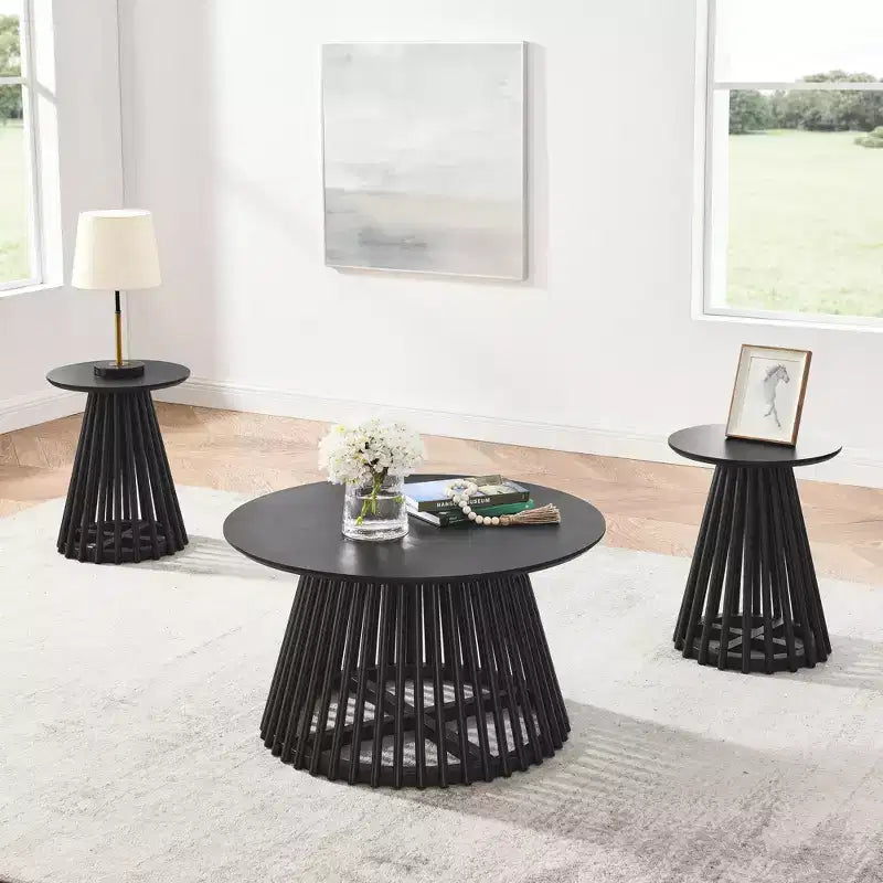 31.5 in. Round Wood Coffee Table