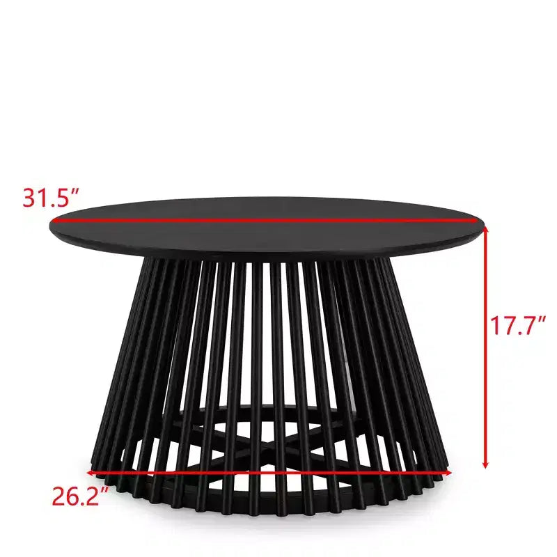 31.5 in. Round Wood Coffee Table