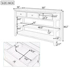Console Table with 3 Drawers and 2 Open Shelves
