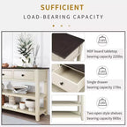 Console Table with 3 Drawers and 2 Open Shelves
