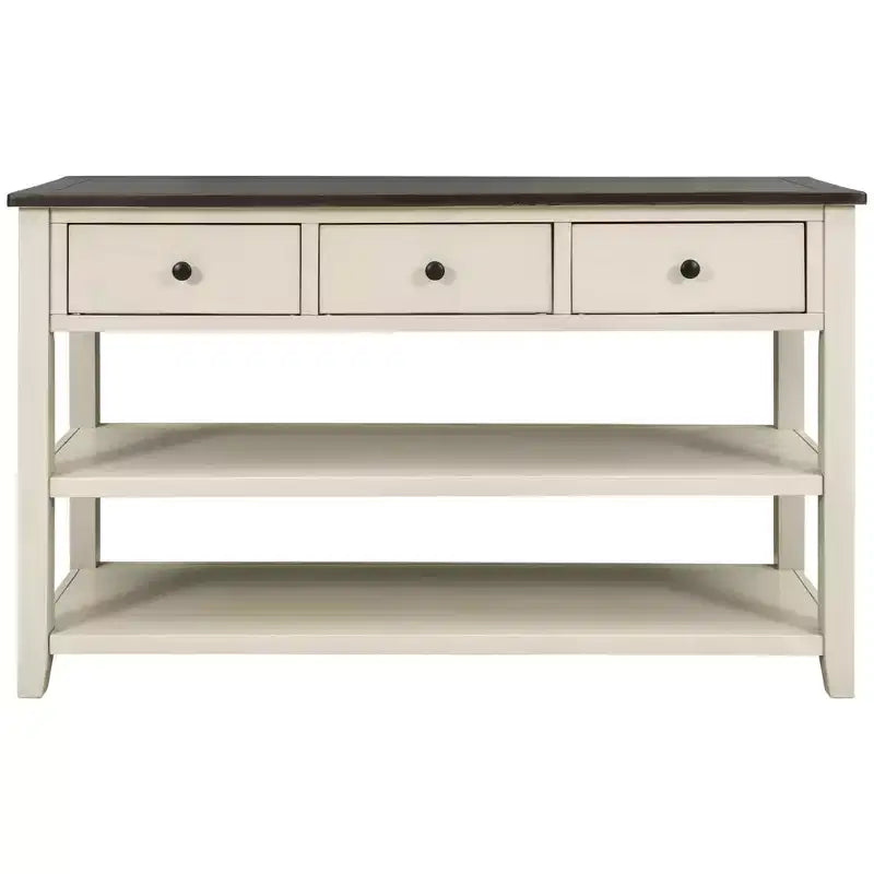 Console Table with 3 Drawers and 2 Open Shelves