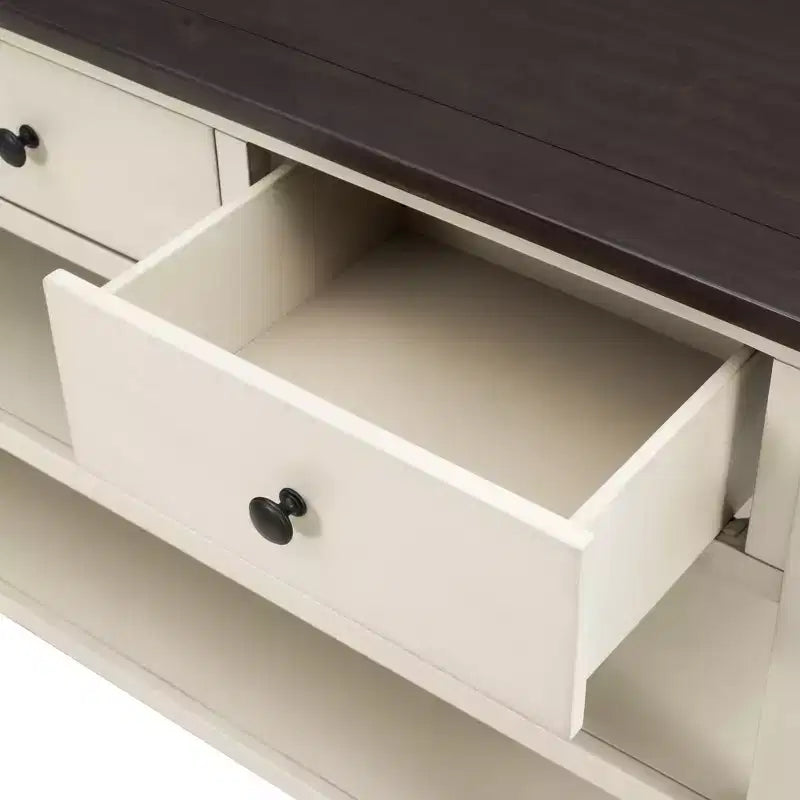 Console Table with 3 Drawers and 2 Open Shelves