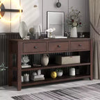 Console Table with 3 Drawers and 2 Open Shelves