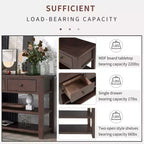 Console Table with 3 Drawers and 2 Open Shelves