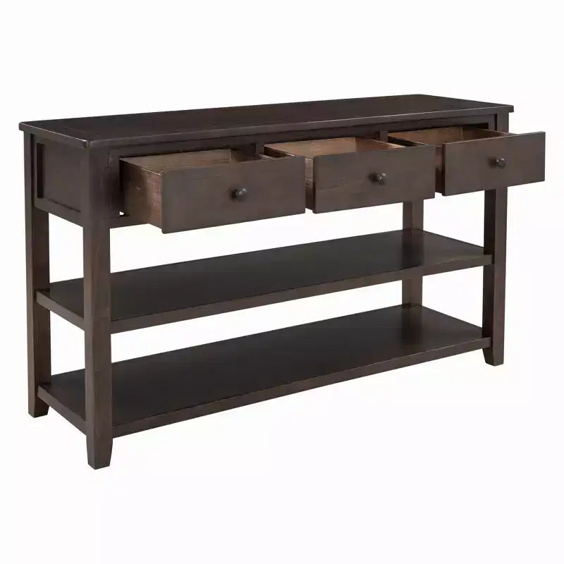 Console Table with 3 Drawers and 2 Open Shelves