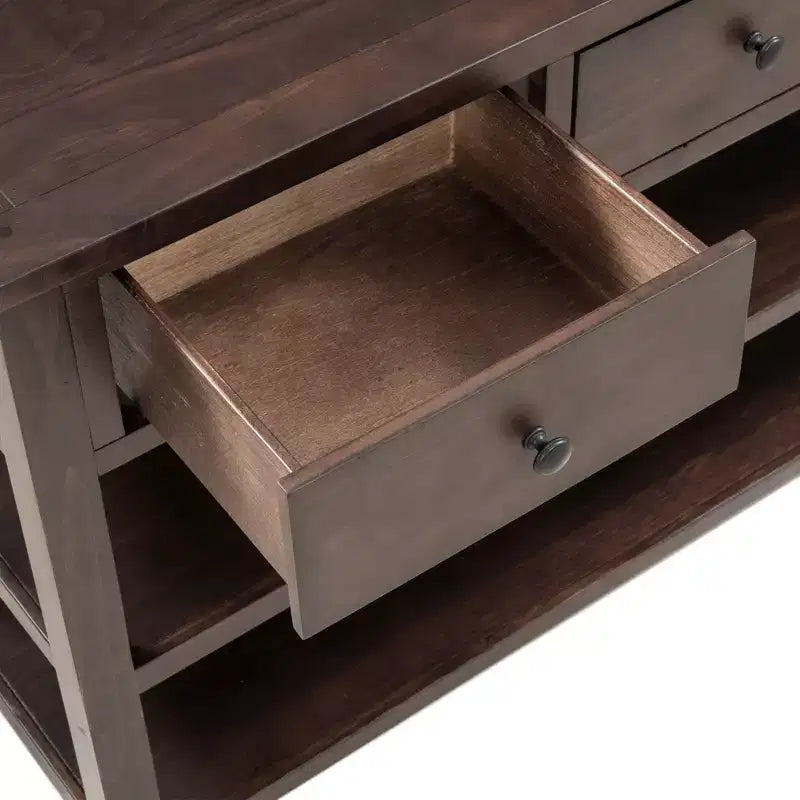 Console Table with 3 Drawers and 2 Open Shelves