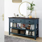 Console Table with 3 Drawers and 2 Open Shelves