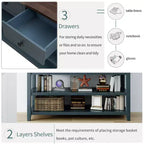 Console Table with 3 Drawers and 2 Open Shelves