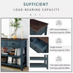 Console Table with 3 Drawers and 2 Open Shelves