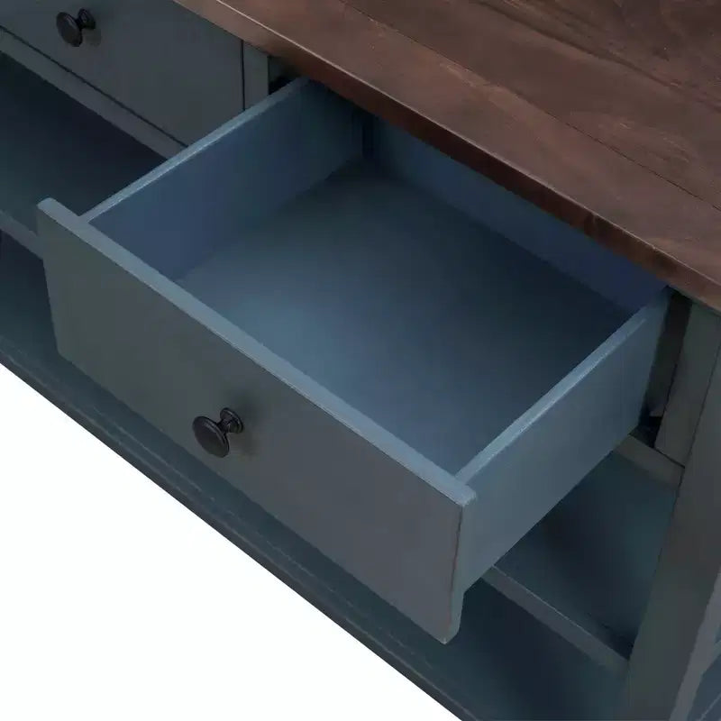 Console Table with 3 Drawers and 2 Open Shelves