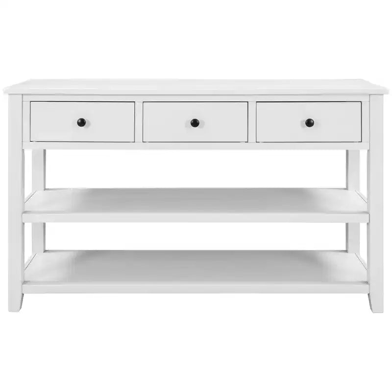 Console Table with 3 Drawers and 2 Open Shelves